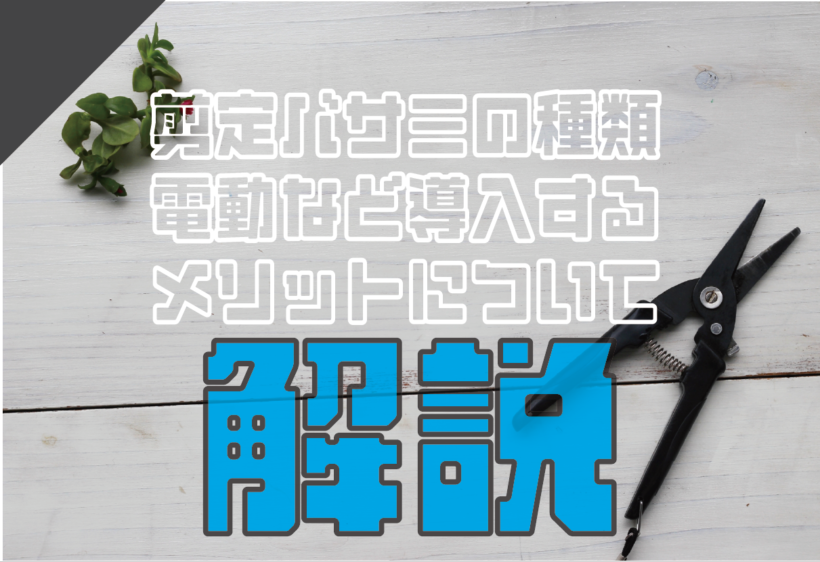 剪定バサミの種類や電動式の選び方、導入するメリットについて解説します